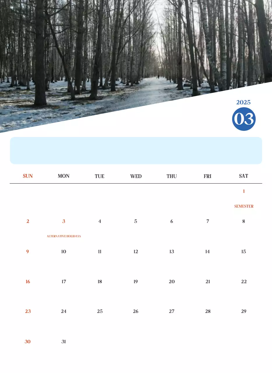Kalender Rumah Sakit Modern Biru
