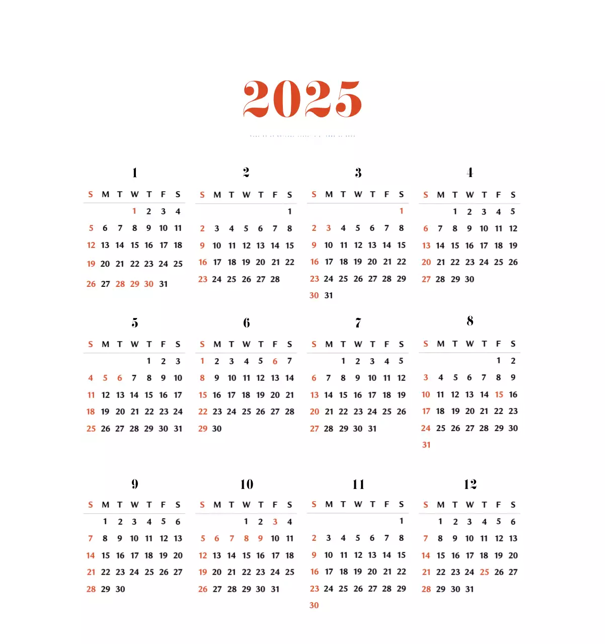 Kalender memori berkonsep retro berwarna merah