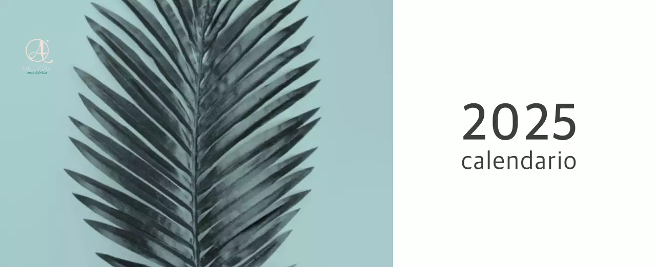 Calendario blanco de naturaleza botánica limpia