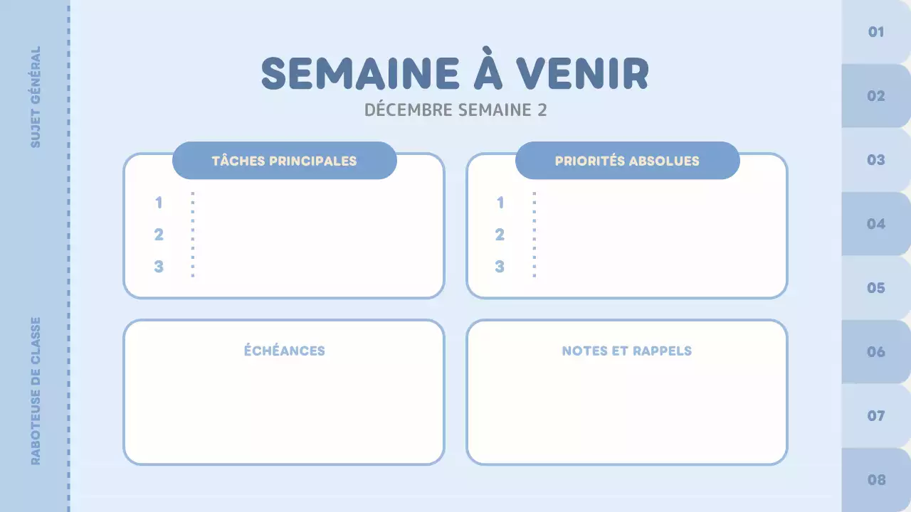 agenda de classe bleu uni