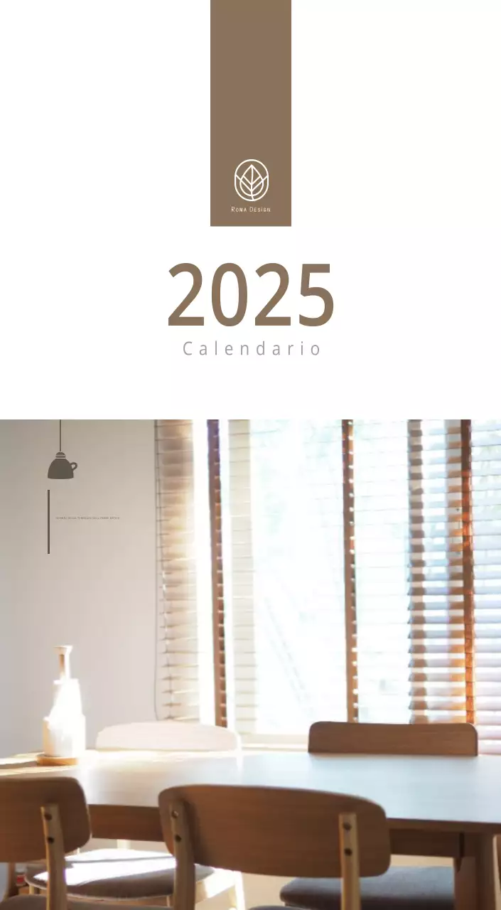 Calendario interno minimalista beige