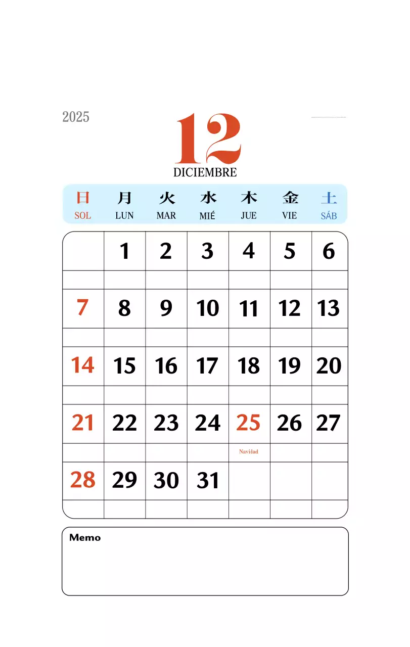 Calendario retro concept memory en rojo