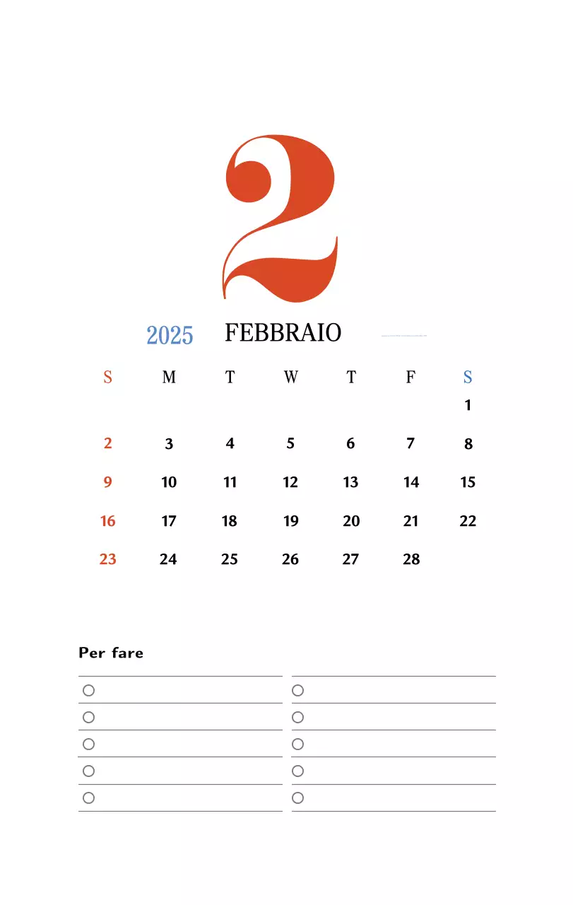 Calendario della memoria di concezione retrò in rosso