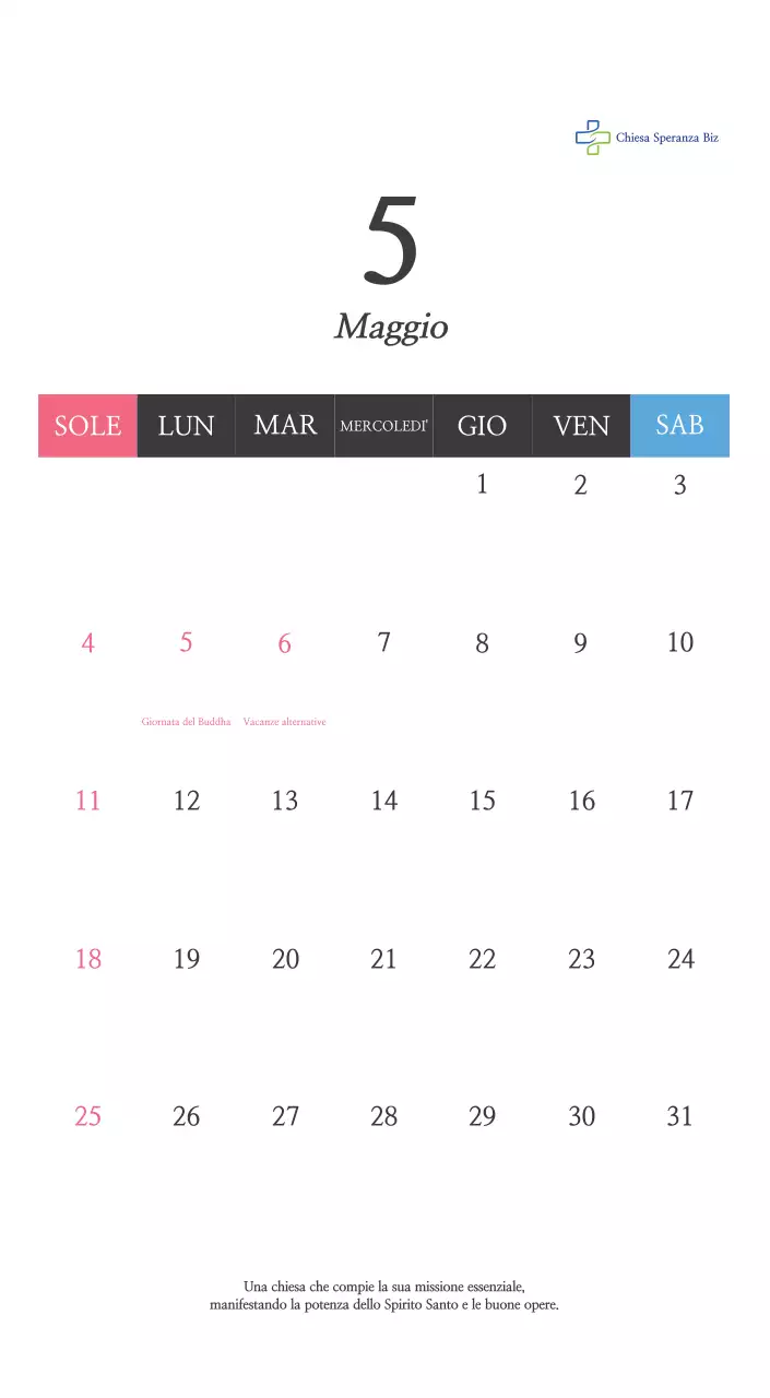 Promozione della chiesa biblica in calligrafia semplice