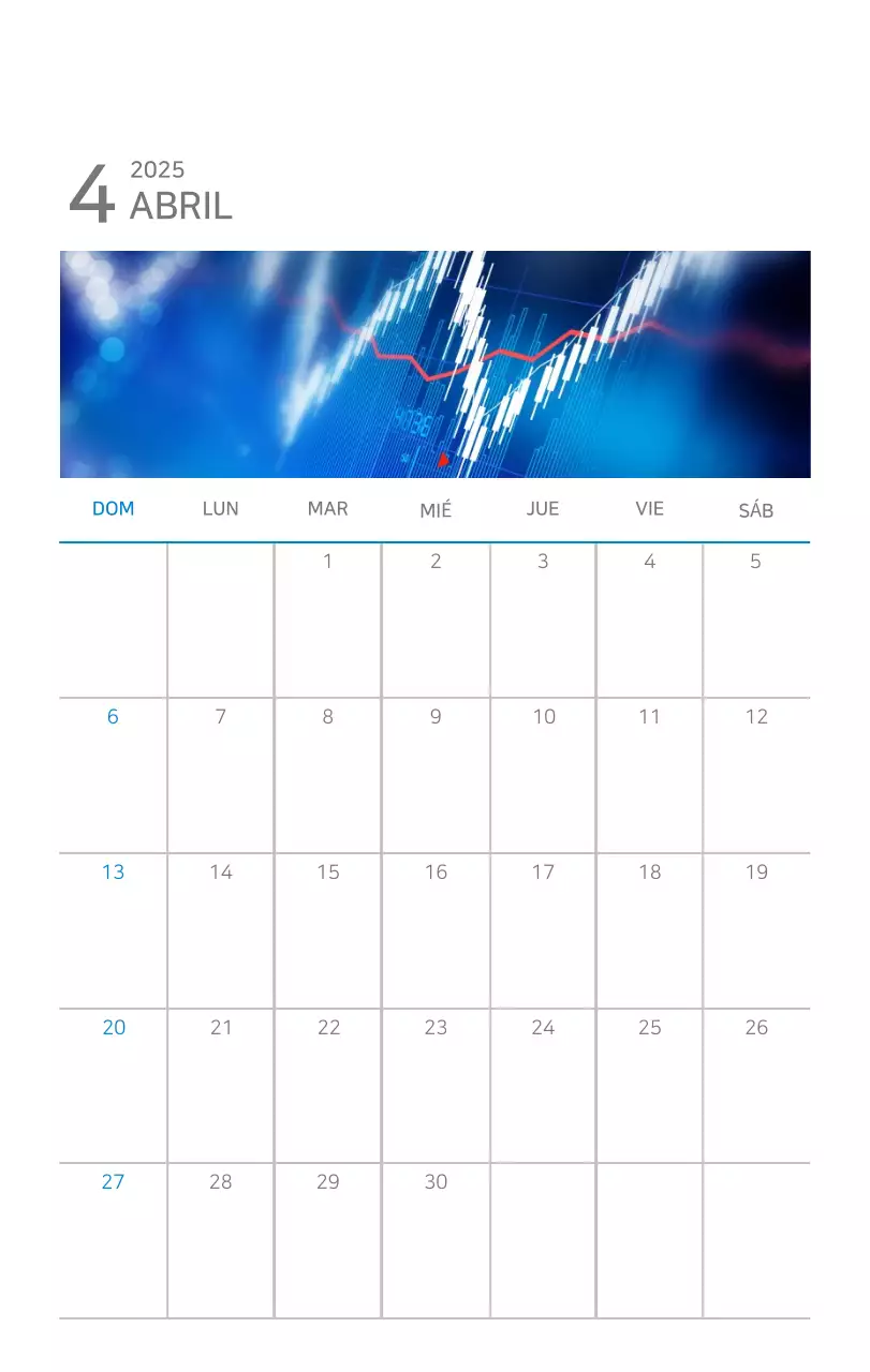 Calendario moderno azul Promociones de empresa