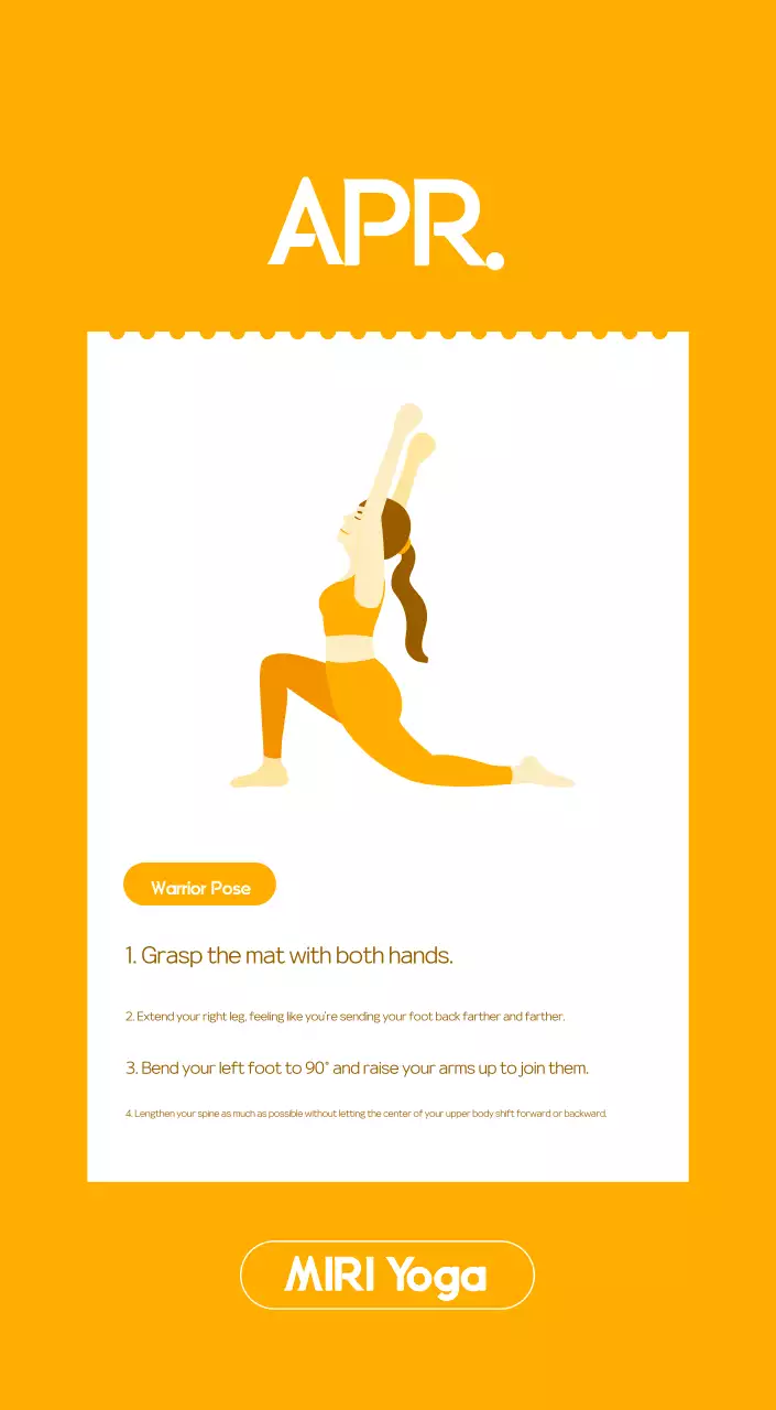 Orange Minimalist Yoga Promotional Calendar