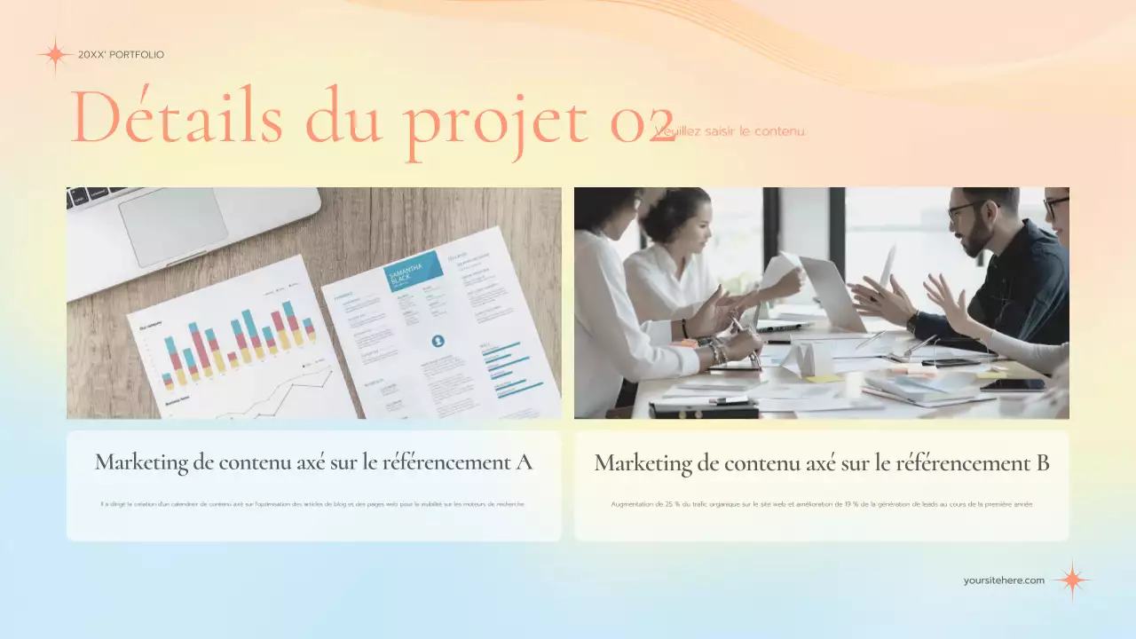 portefeuille marketing élégant et pastel