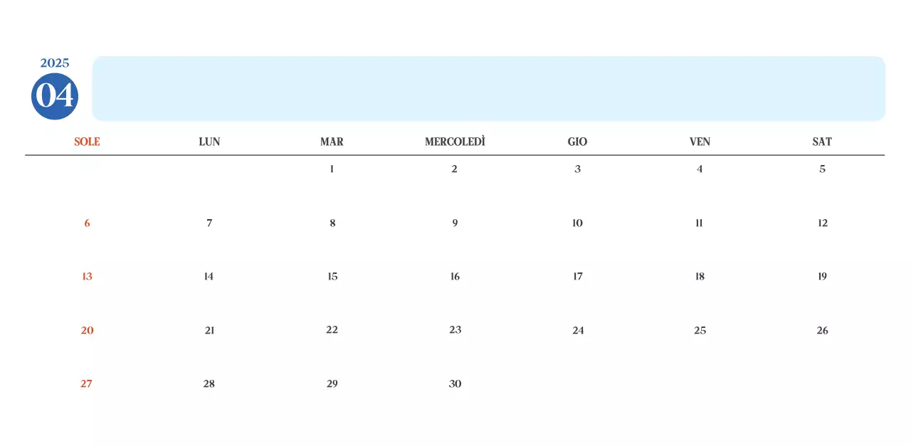 Calendario ospedaliero moderno blu