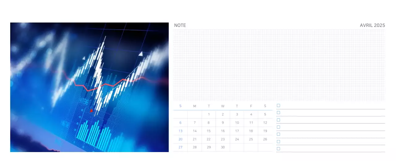 Calendrier moderne bleu Promotions d'entreprise