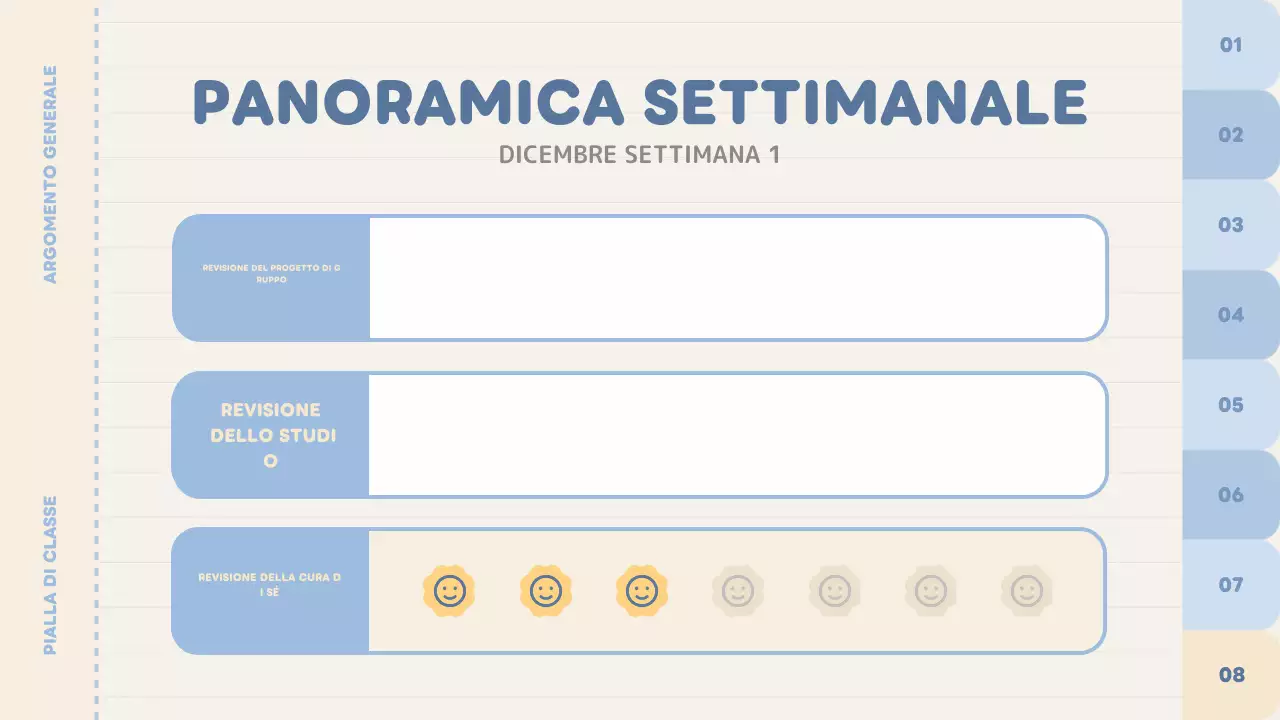 planner di classe a tinta unita blu