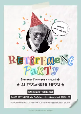 invito alla pensione colorato e retrò
