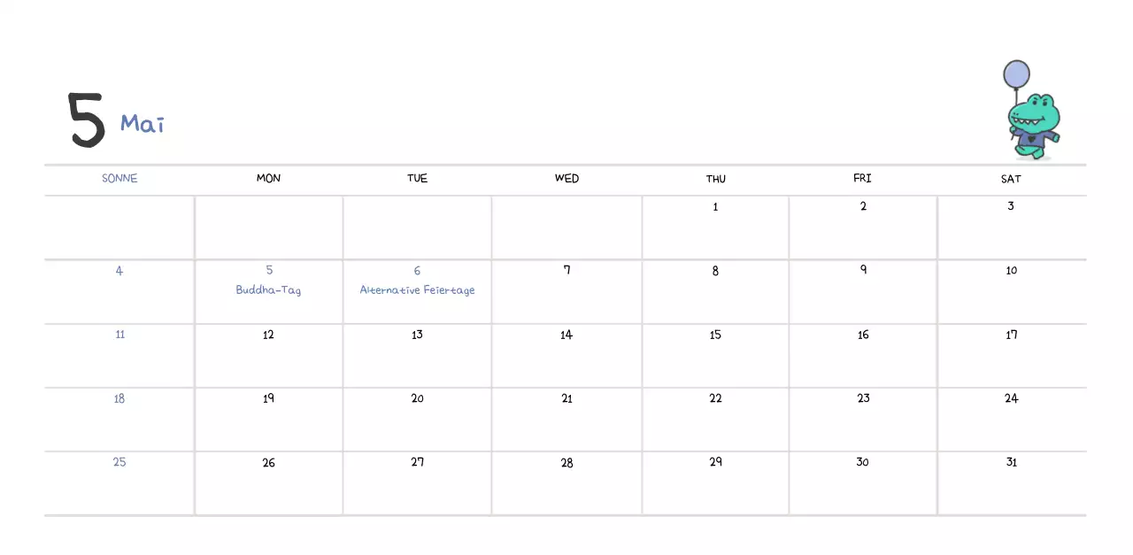 Ein Kalender mit einem niedlichen Ago-Illustrationskonzept