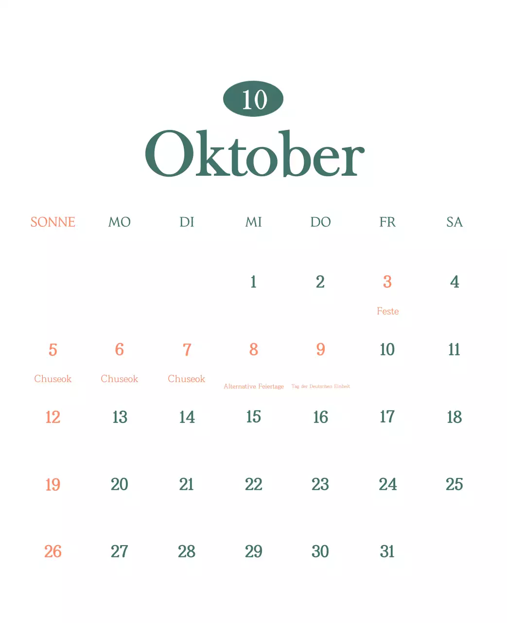 Ein moderner Café-Kalender mit Empfehlungen für das Getränk des Monats