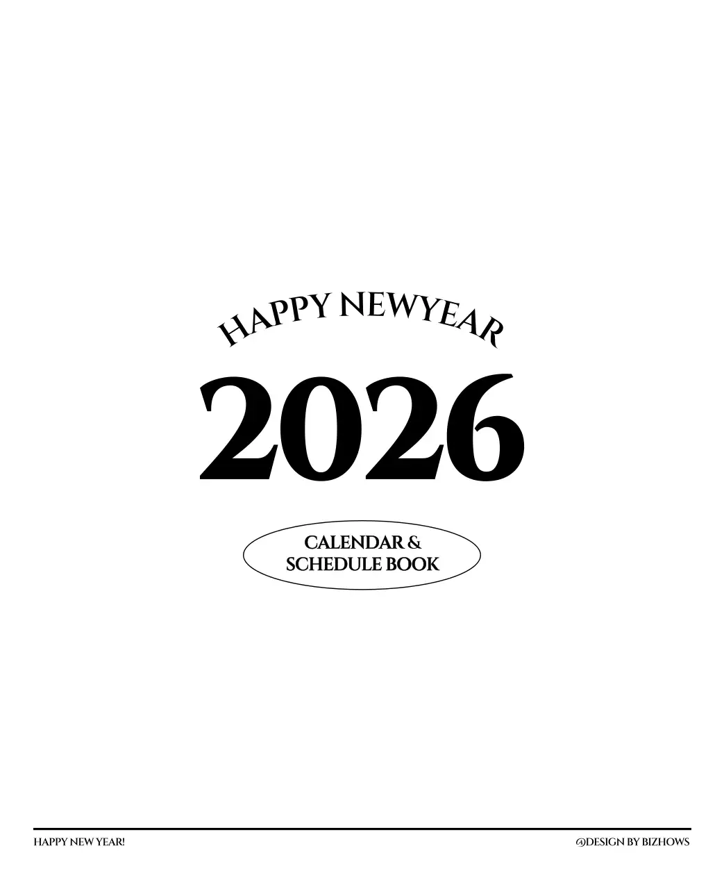 白黒の感性的な旅行写真をコンセプトにしたシンプルなカレンダー。