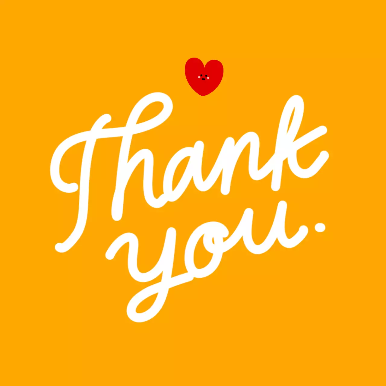 オレンジ 手書き 感謝 メッセージカード