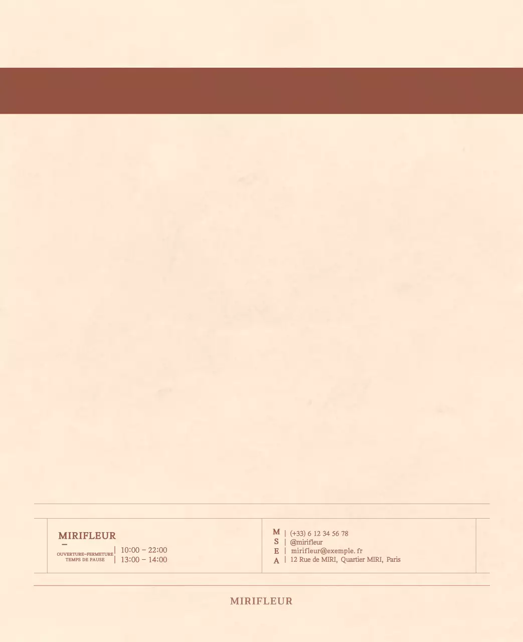 Calendrier sentimental de fleuriste en papier de laine marron clair et marron.