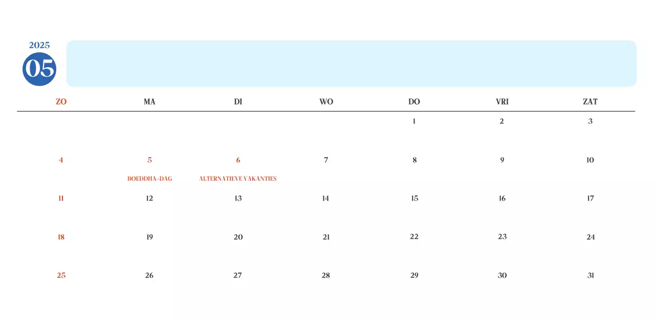 Blauwe moderne ziekenhuiskalender