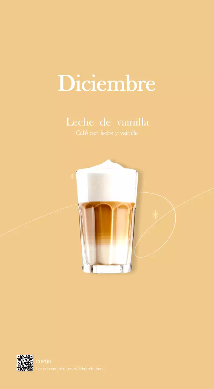 Un moderno calendario de cafeterías con recomendaciones para la bebida del mes
