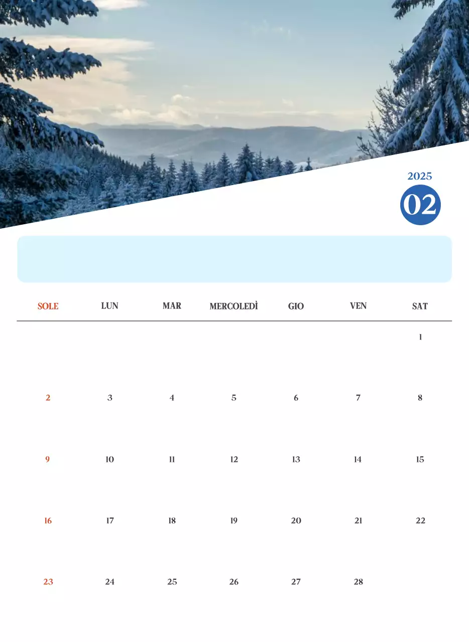 Calendario ospedaliero moderno blu