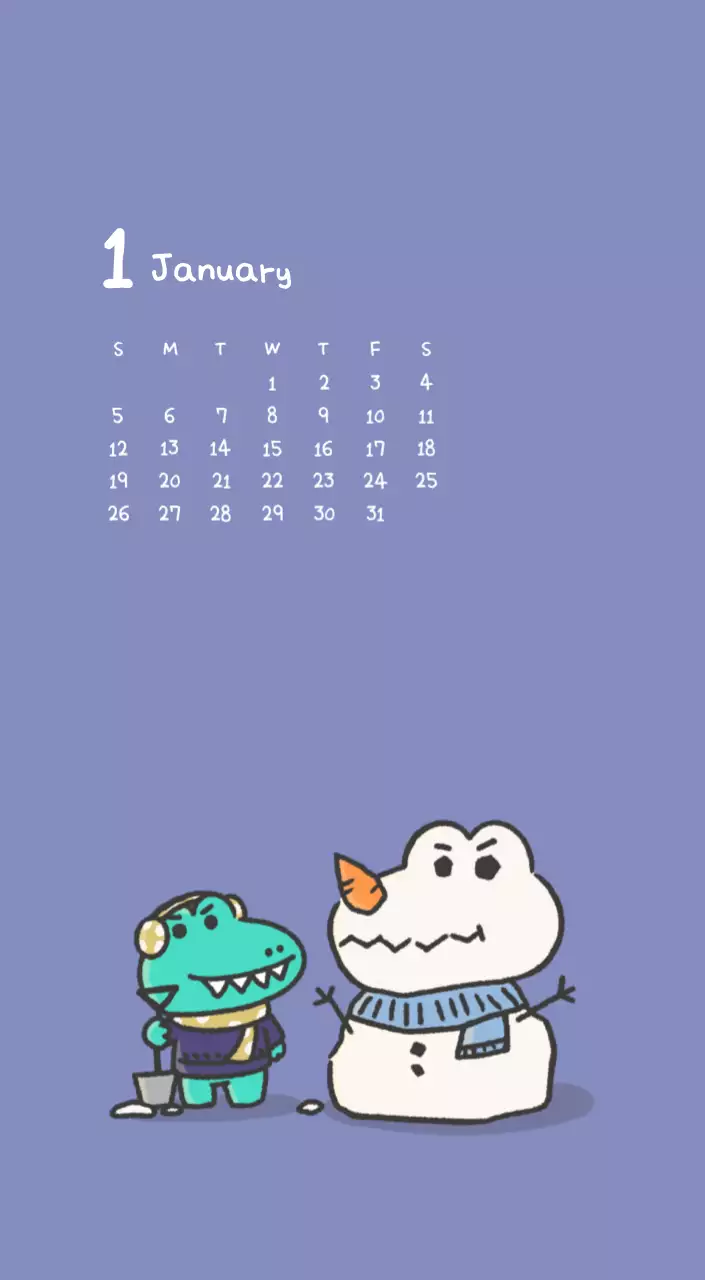 かわいいアゴイラストコンセプトのカレンダー