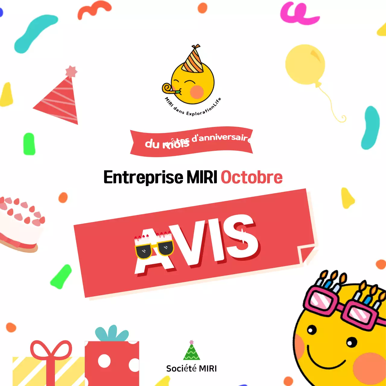 Faire-part d'anniversaire rouge