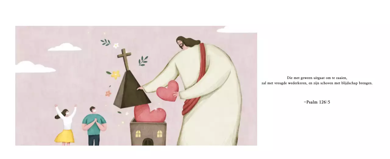 Pastel schone illustratie kerk