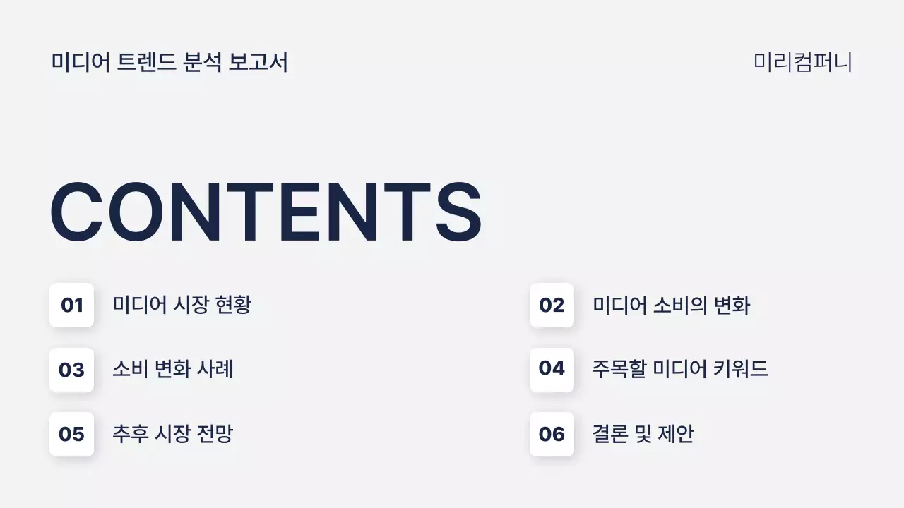 남색 모던 마케팅 분석 보고서