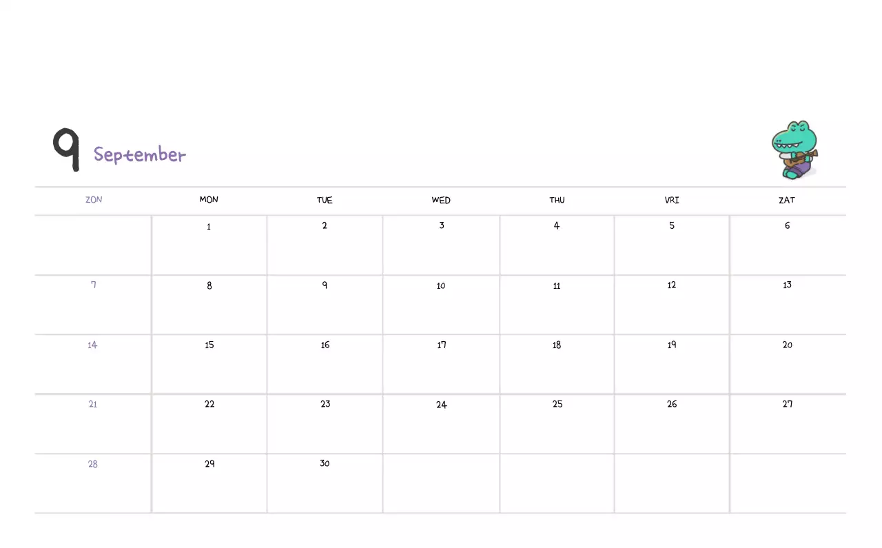 Een kalender met een schattig Ago-illustratieconcept