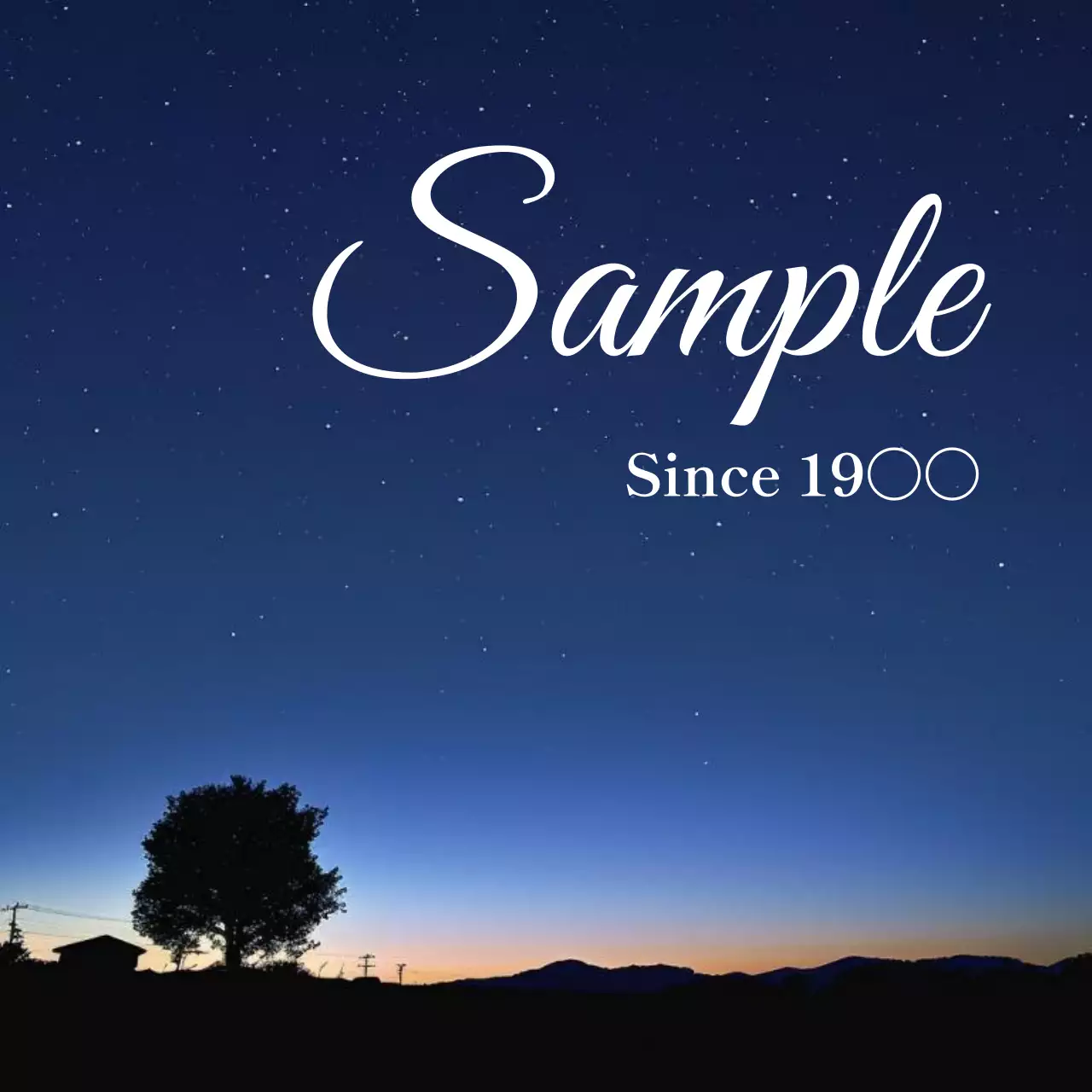 ネイビー シンプル 夜空 ロゴ