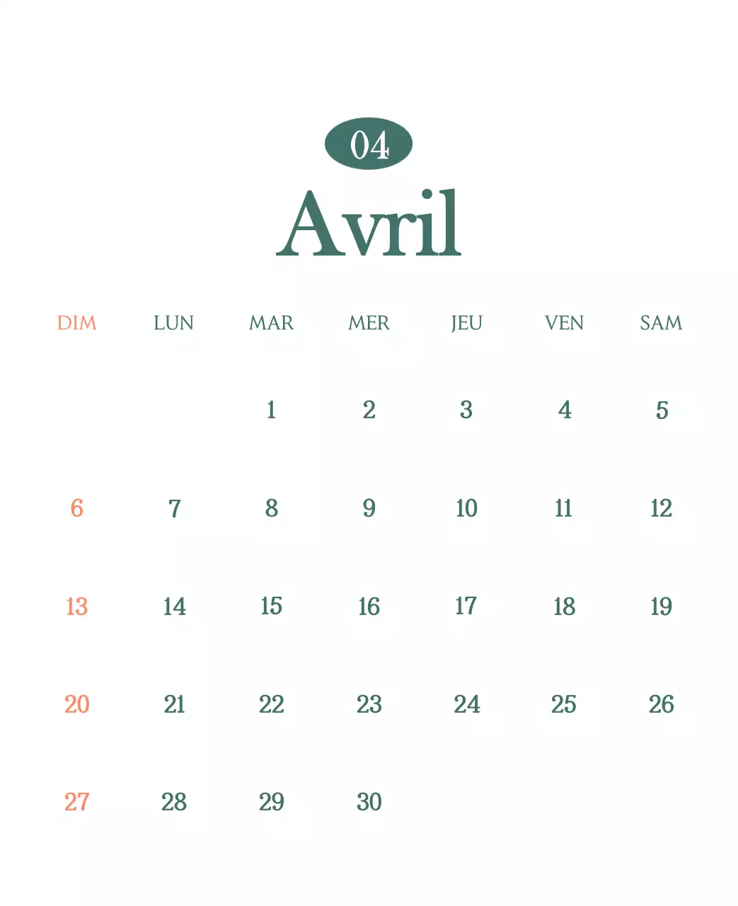 Un calendrier moderne pour les cafés avec des recommandations sur la boisson du mois.