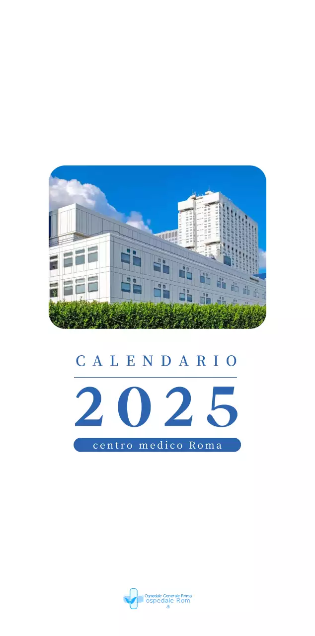 Calendario ospedaliero moderno blu