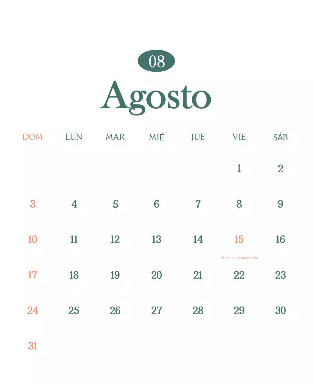 Un moderno calendario de cafeterías con recomendaciones para la bebida del mes