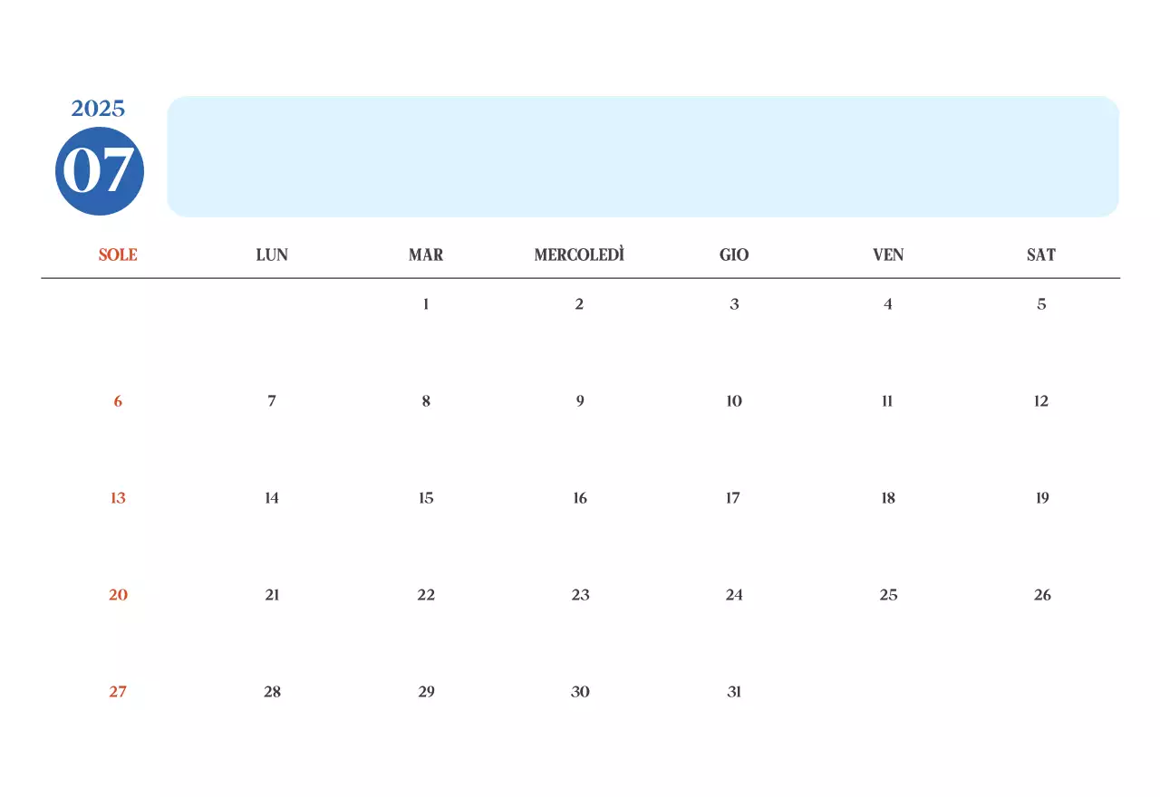 Calendario ospedaliero moderno blu