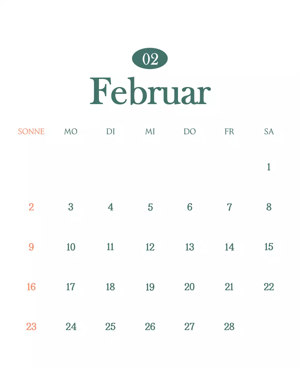 Ein moderner Café-Kalender mit Empfehlungen für das Getränk des Monats