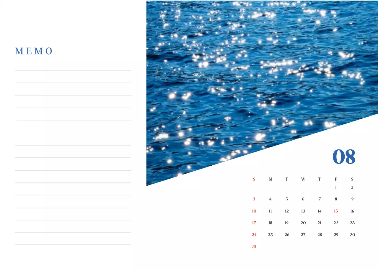 Blauwe moderne ziekenhuiskalender