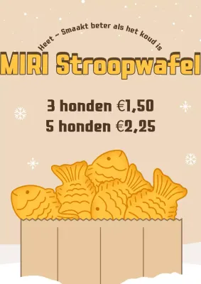 Beige eenvoudige snacks advertentie