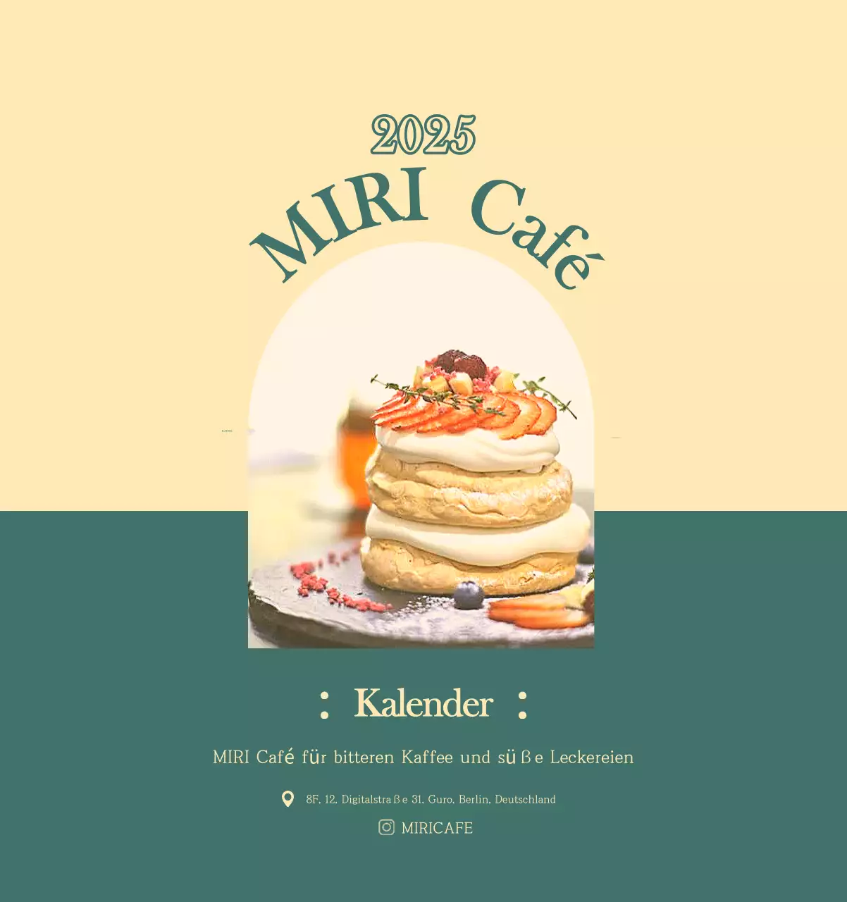 Ein moderner Café-Kalender mit Empfehlungen für das Getränk des Monats