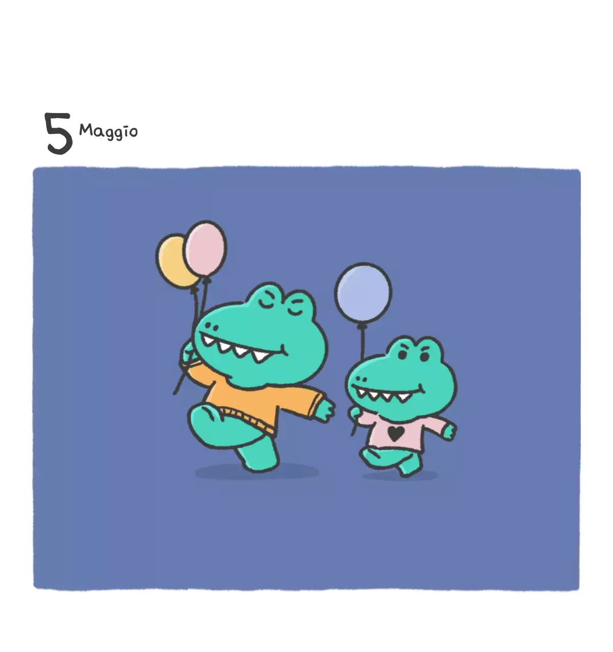 Un calendario con un simpatico concetto di illustrazione di Ago