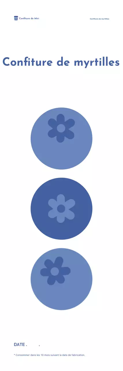 Étiquettes alimentaires minimalistes bleues