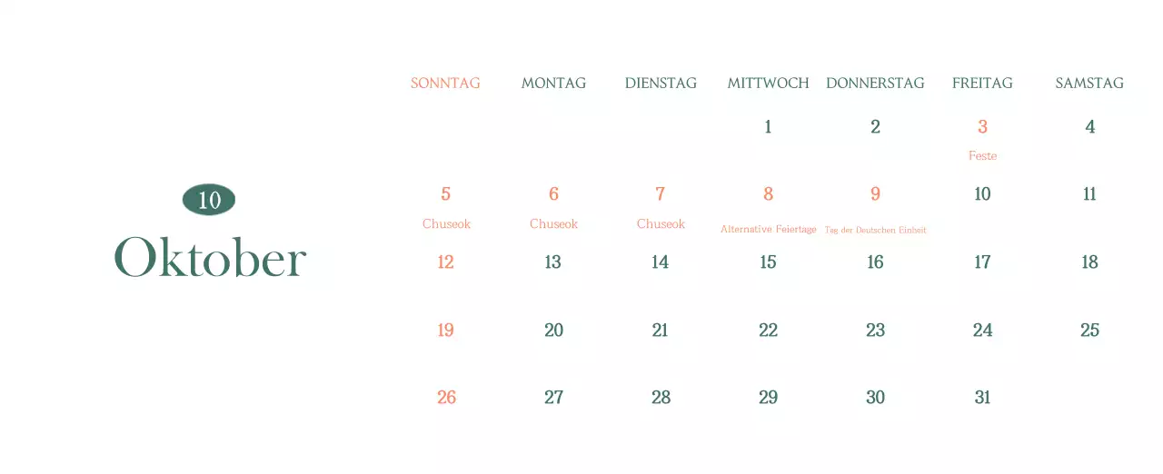 Ein moderner Café-Kalender mit Empfehlungen für das Getränk des Monats