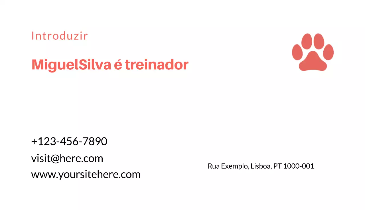 cartão de formador minimalista vermelho
