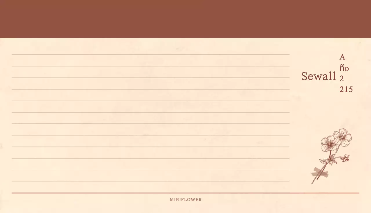 Un calendario sentimental de floristería en papel de lana marrón claro y marrón concepto