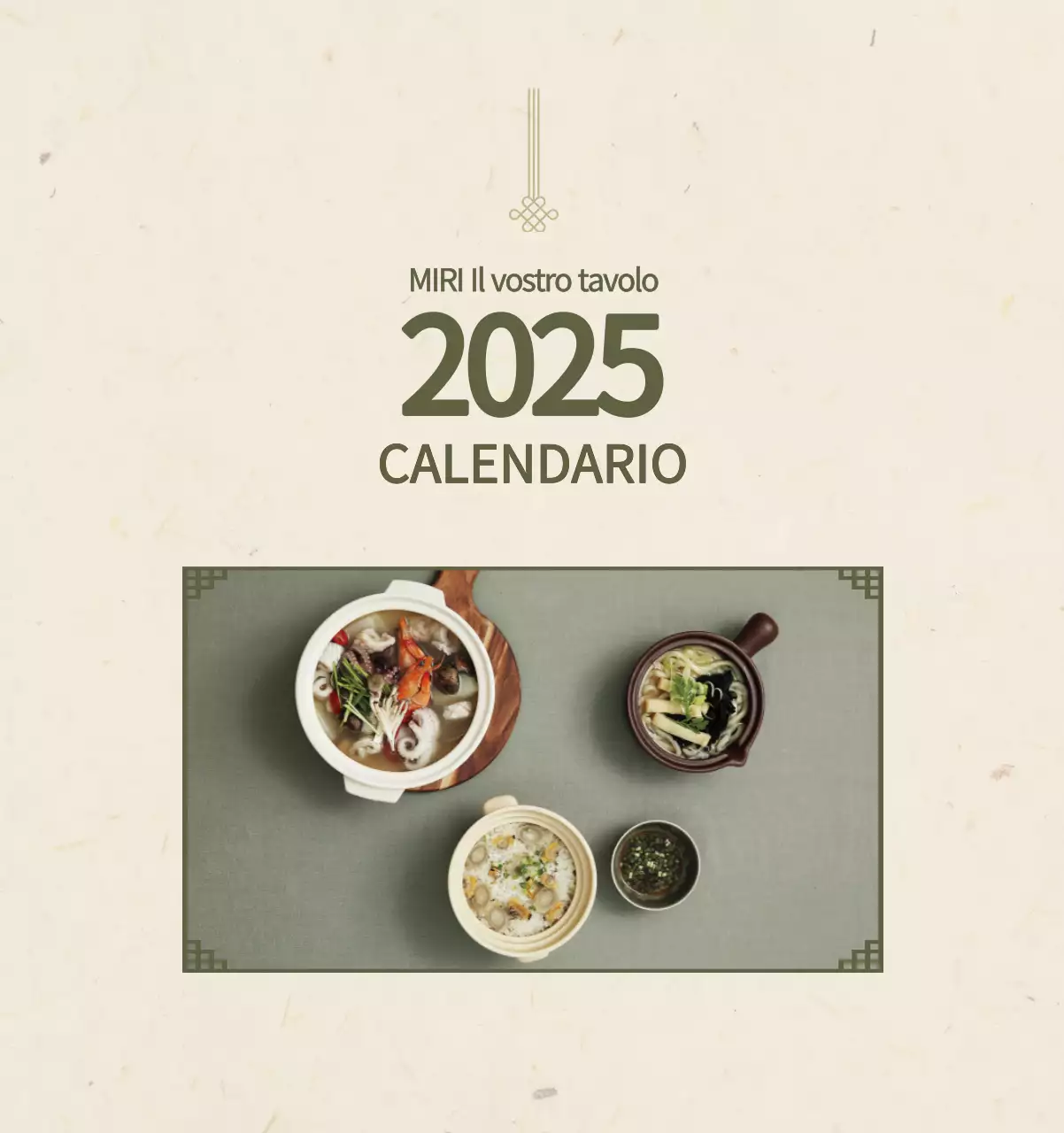 Calendario alimentare tradizionale beige