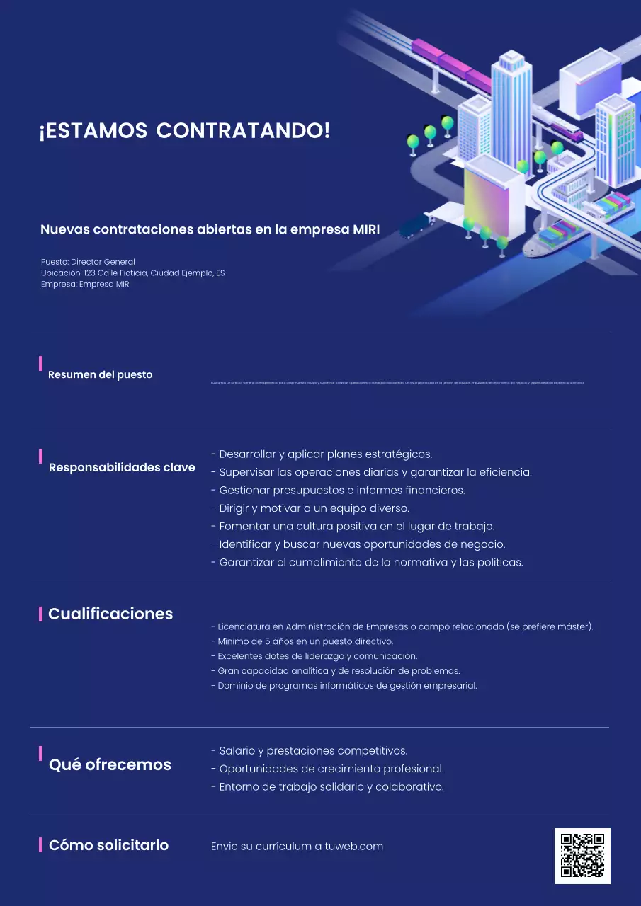 anuncio de contratación blue modern