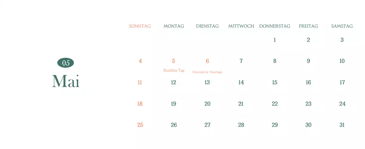 Ein moderner Café-Kalender mit Empfehlungen für das Getränk des Monats