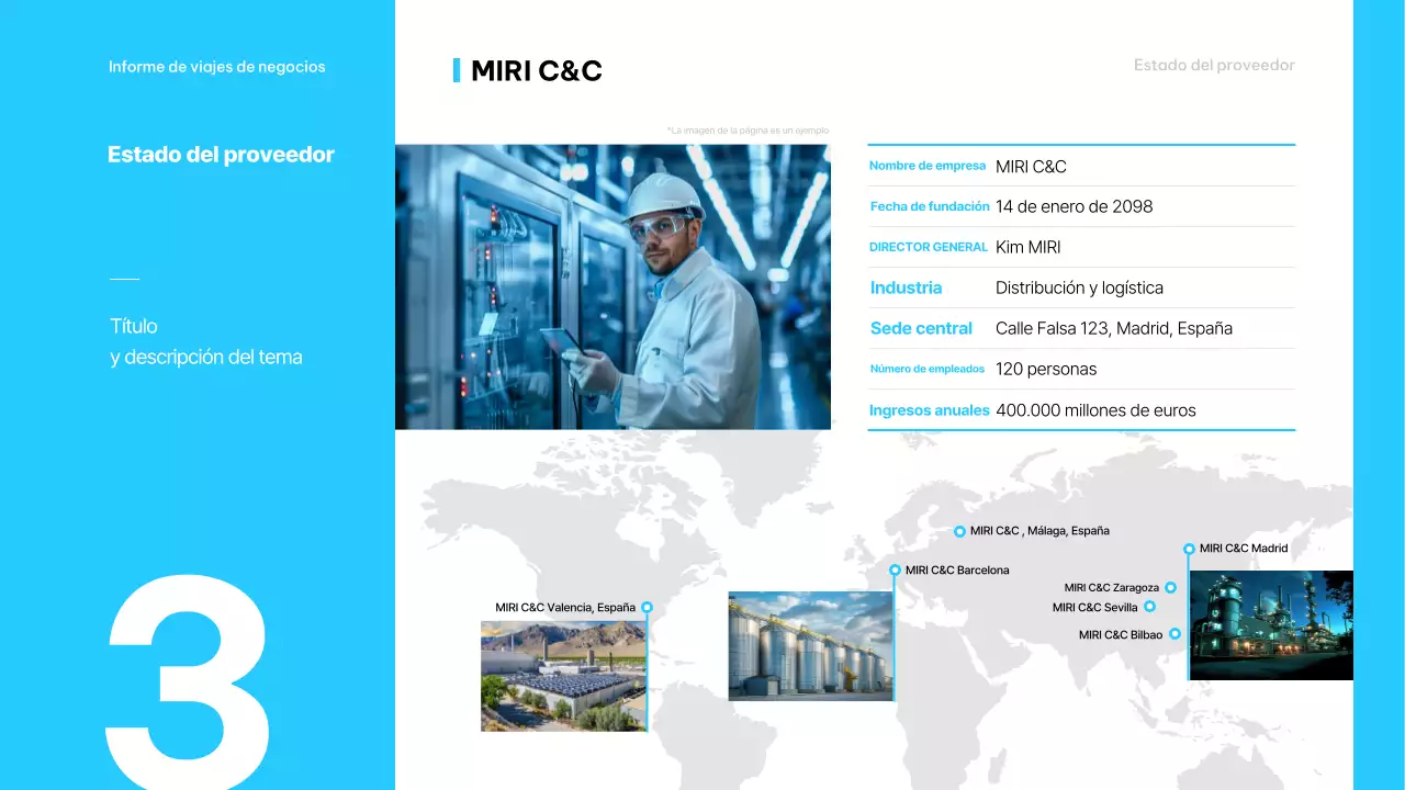 Descripción del viaje de negocios minimalista en azul claro