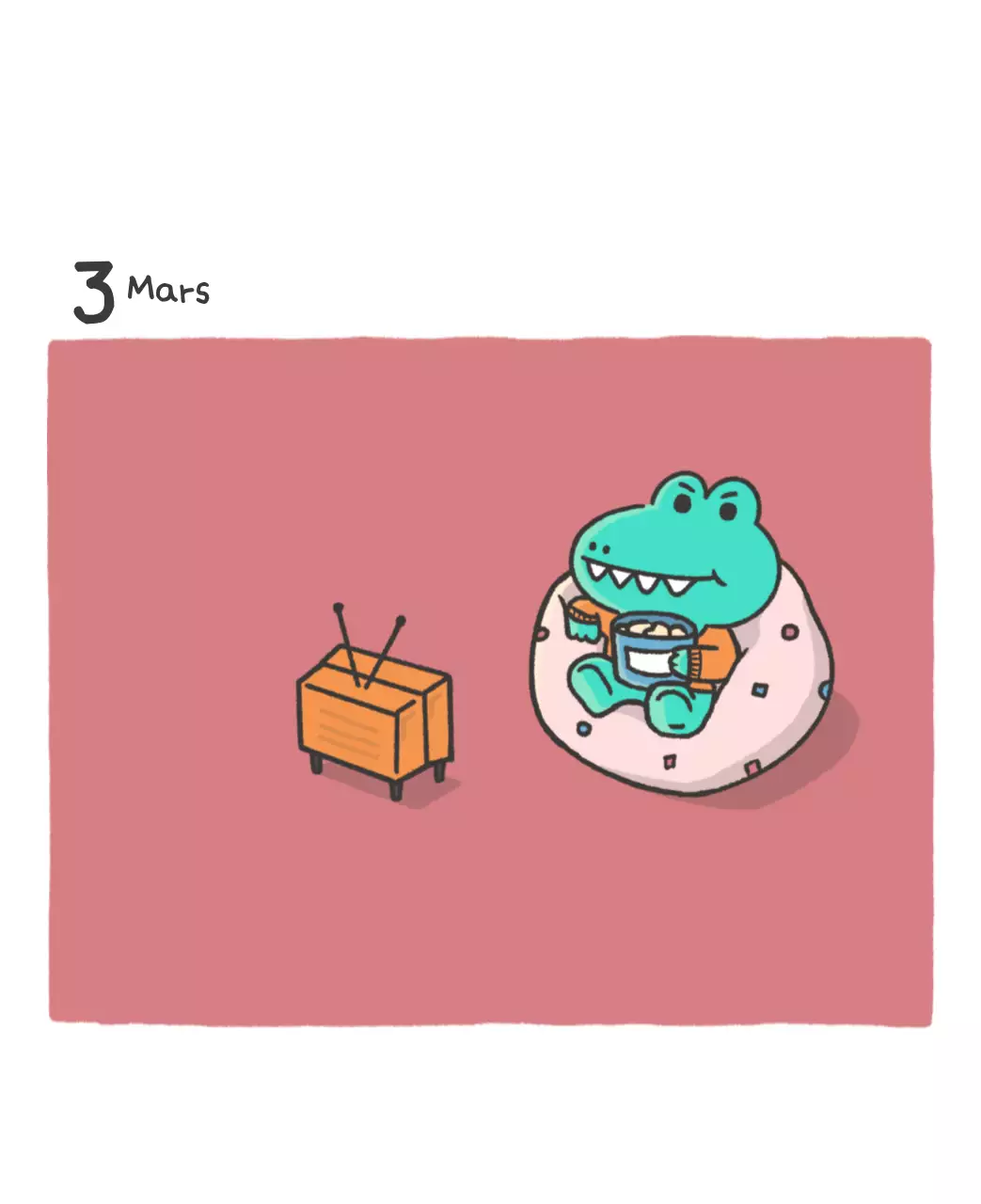 Un calendrier avec un concept d'illustration Ago mignon