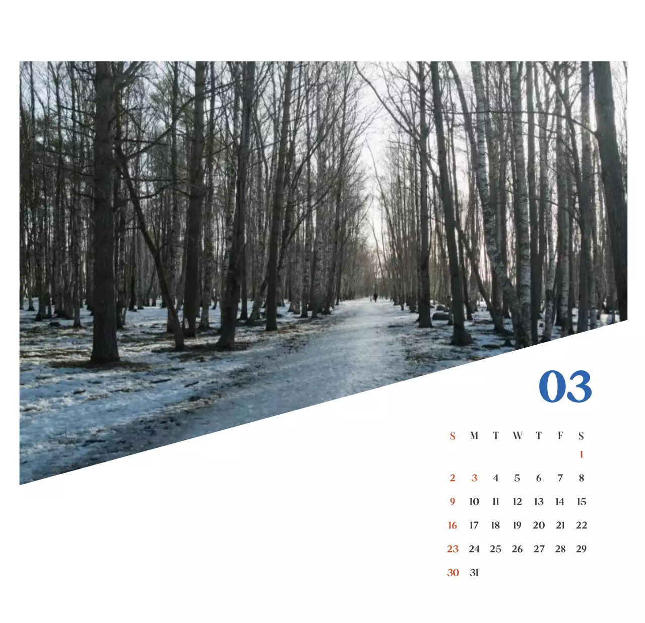 Calendrier hospitalier moderne bleu