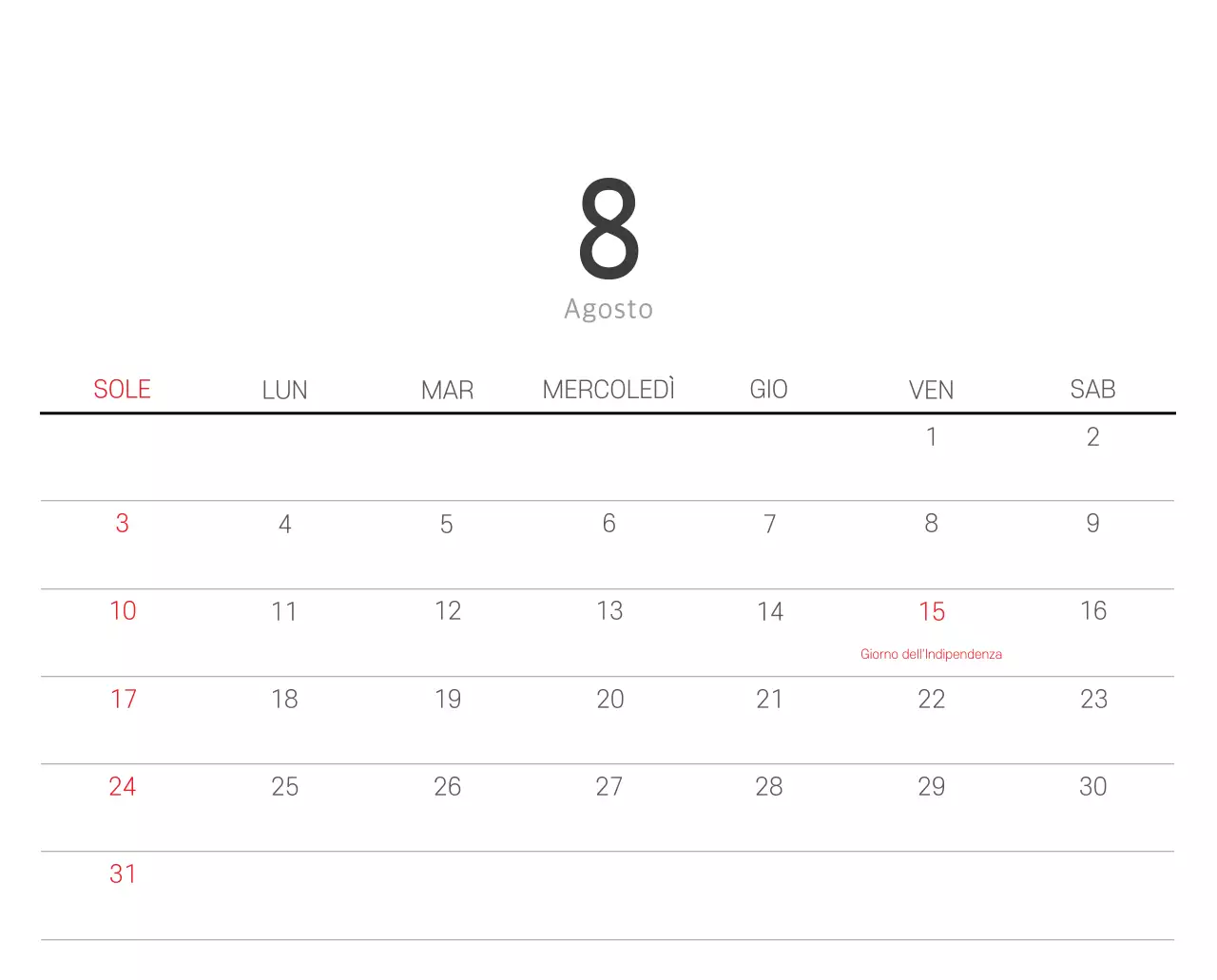 Calendario botanico naturale bianco e pulito