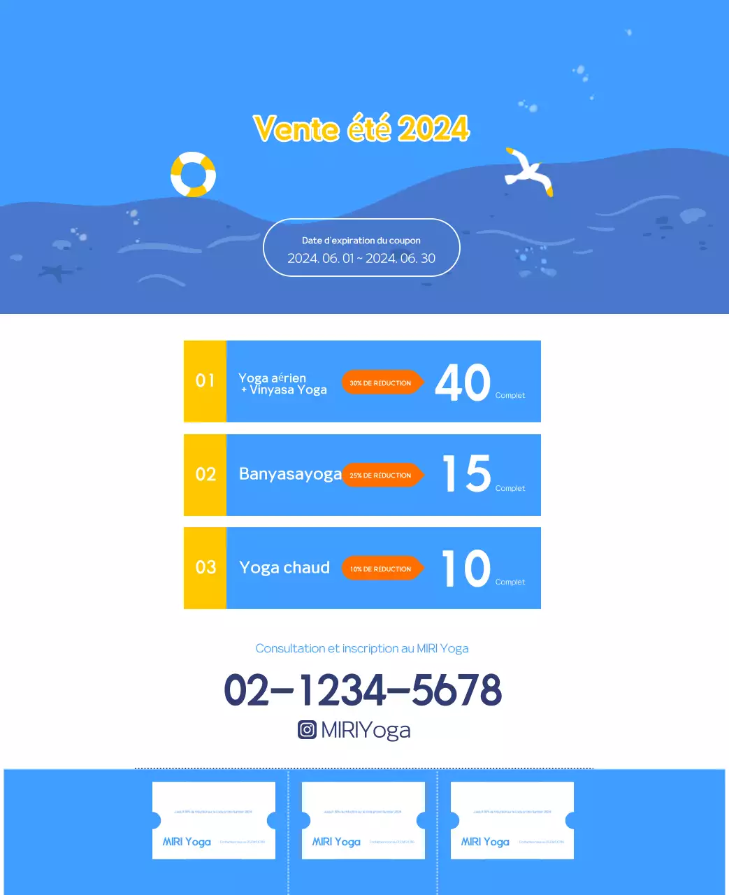 Calendrier promotionnel de yoga minimaliste orange